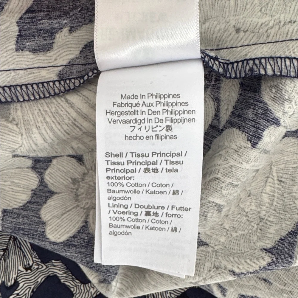 J. Crew Navy White Ratti Seashell Print Midi Tank Dress Pockets Size: 10 NWOT